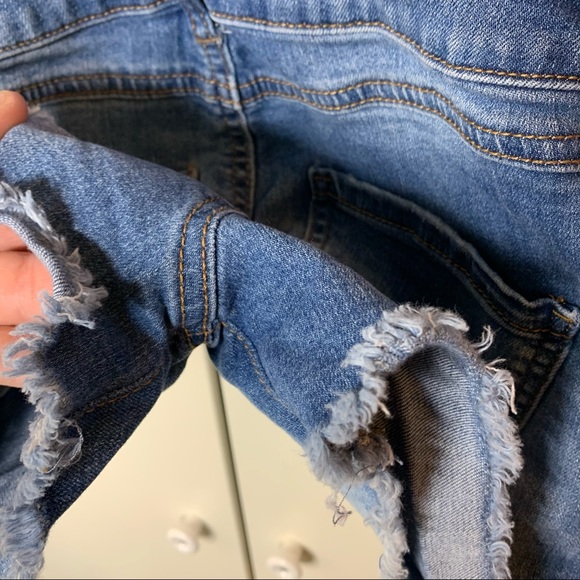 RSQ Distressed Denim Shortalls. - Picture 11 of 13